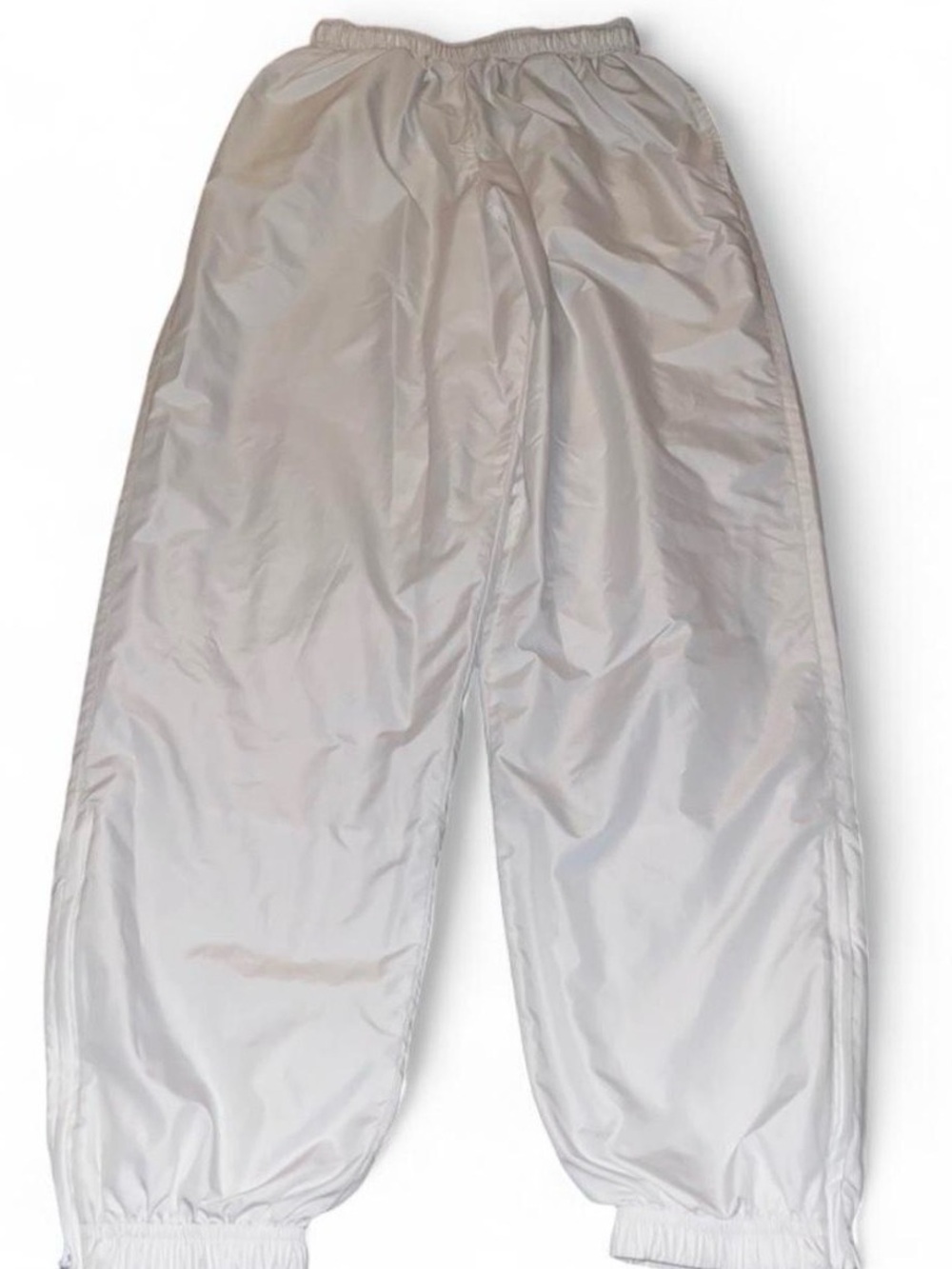 Vintage 90s Nike White Track Pants Zipper Ankles Boys Size M (8-10)